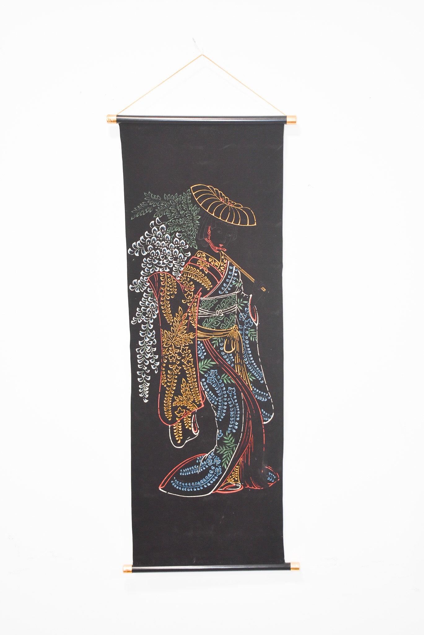 Hand painted Geisha scroll