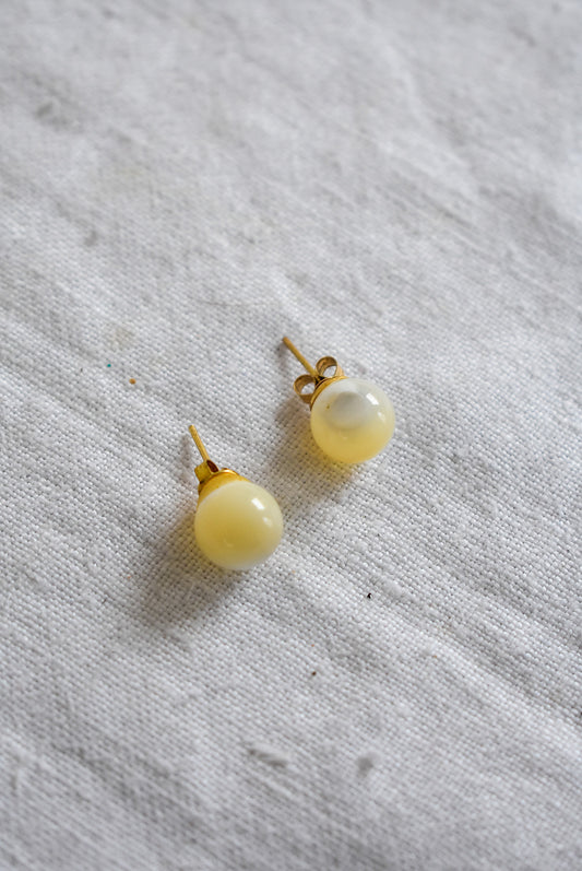 Pearlescent glass globe earrings