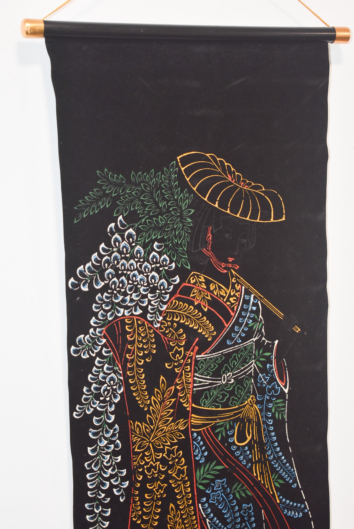 Hand painted Geisha scroll