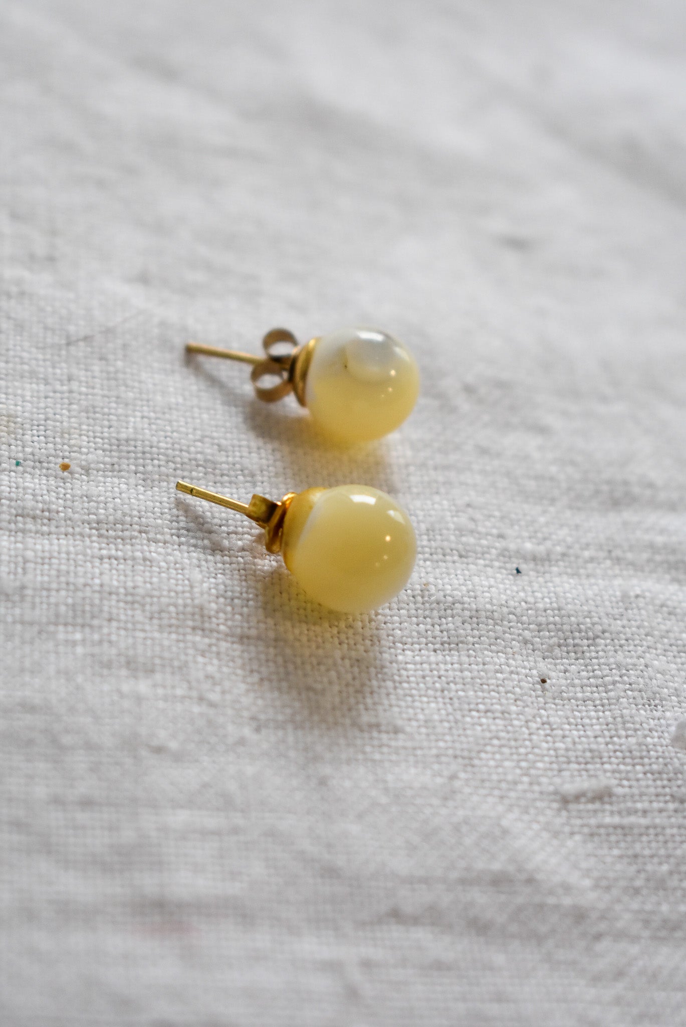 Pearlescent glass globe earrings