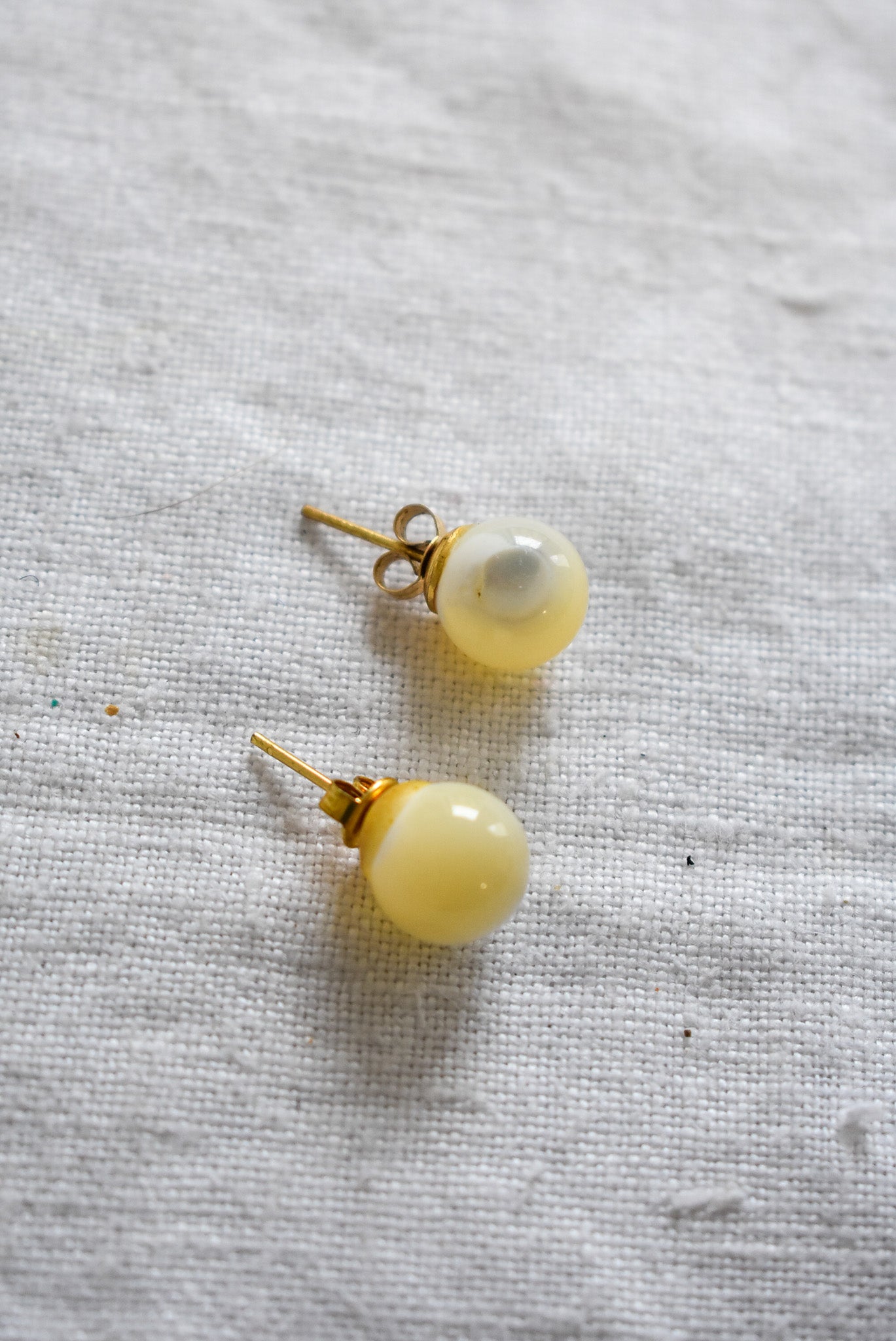 Pearlescent glass globe earrings