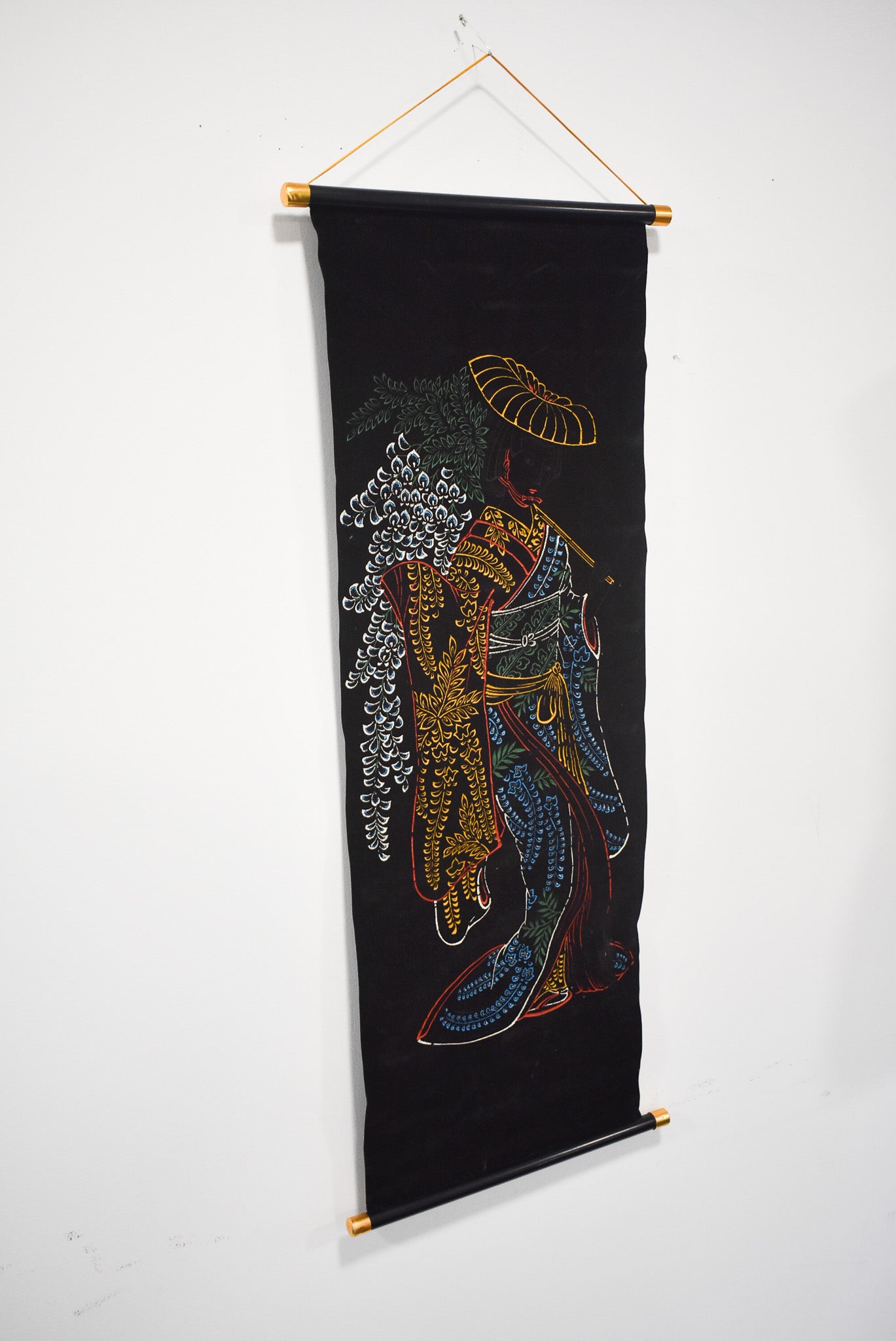 Hand painted Geisha scroll