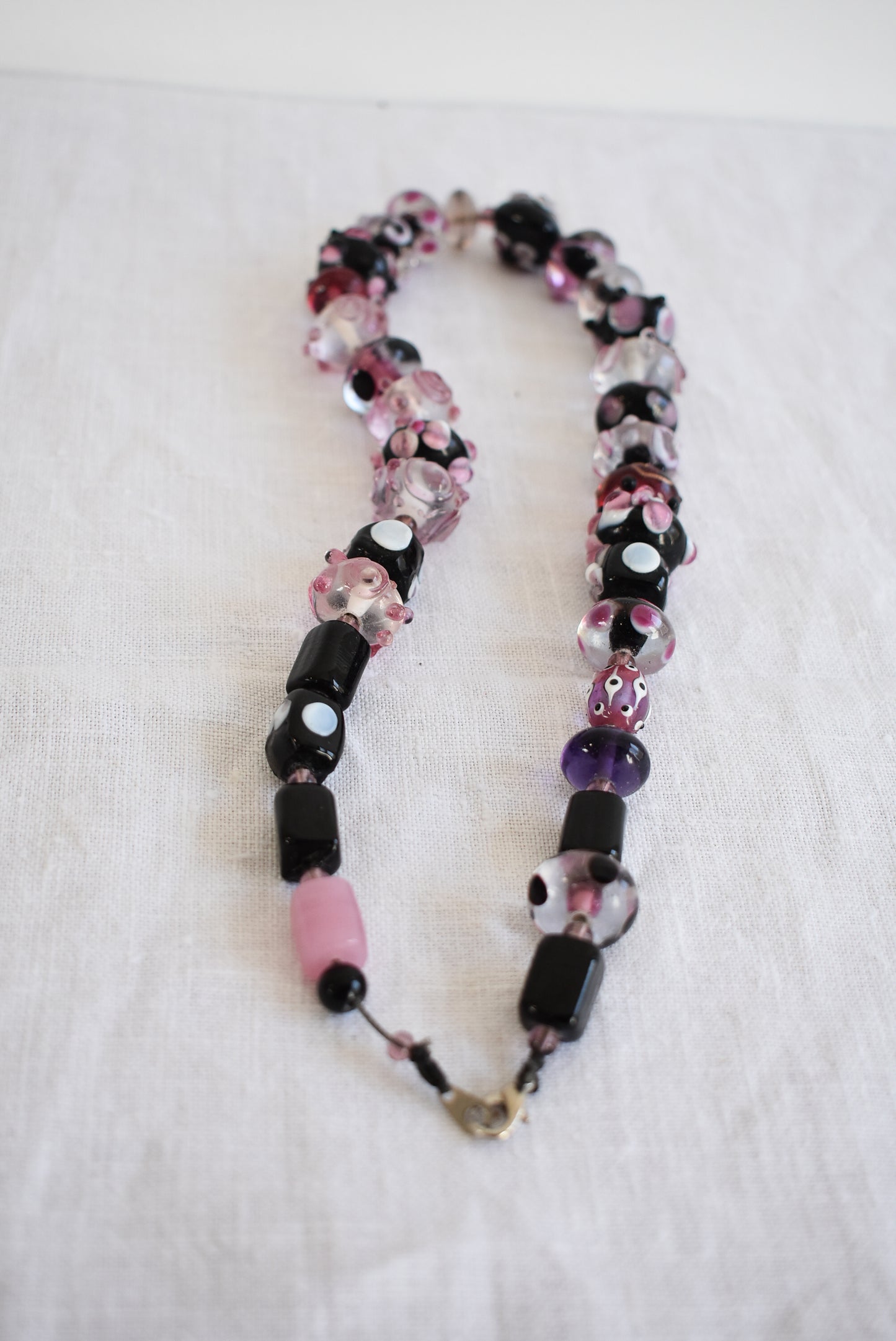 Funky chunky glass bead necklace