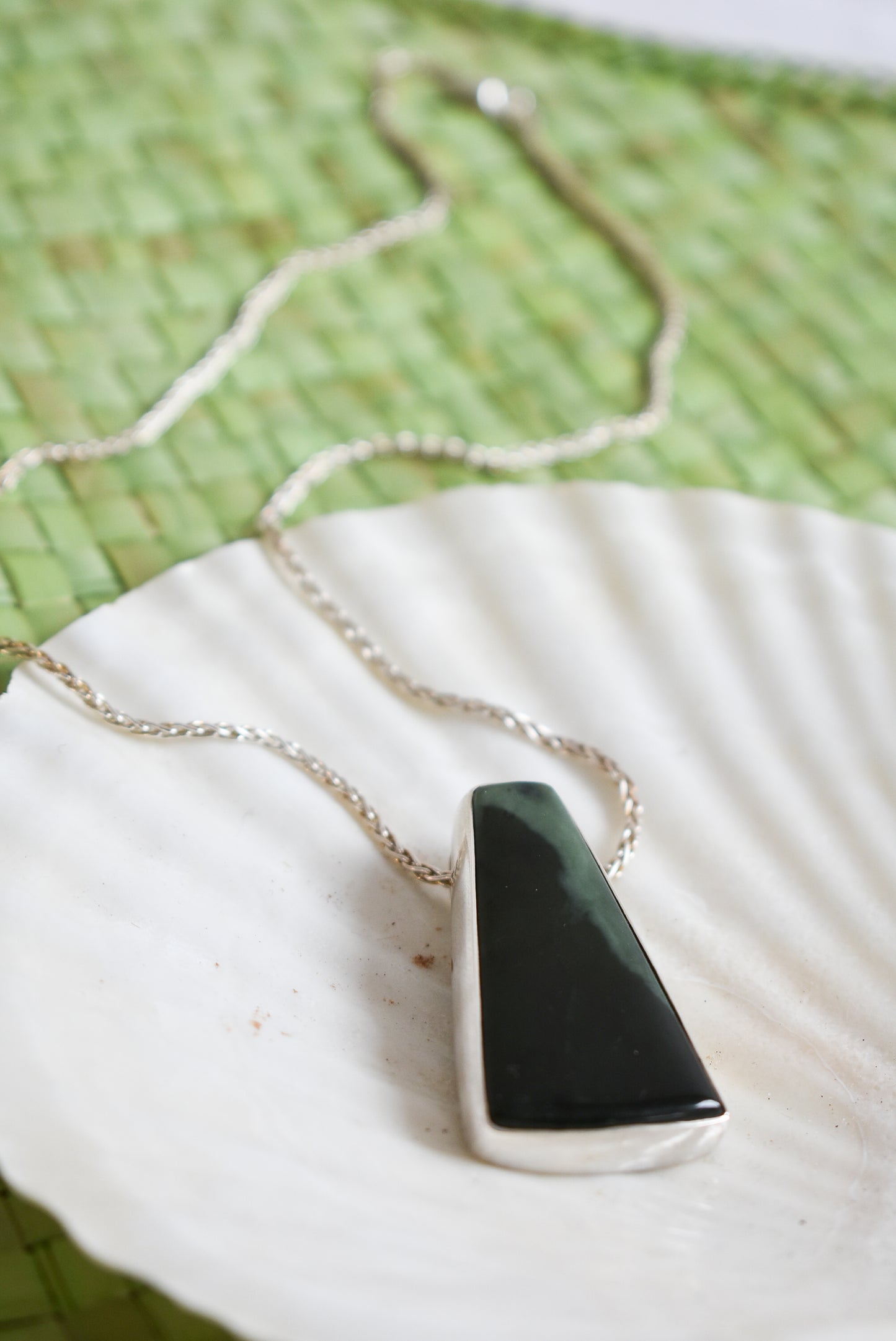 Bob Wyber sterling silver pounamu pendant necklace