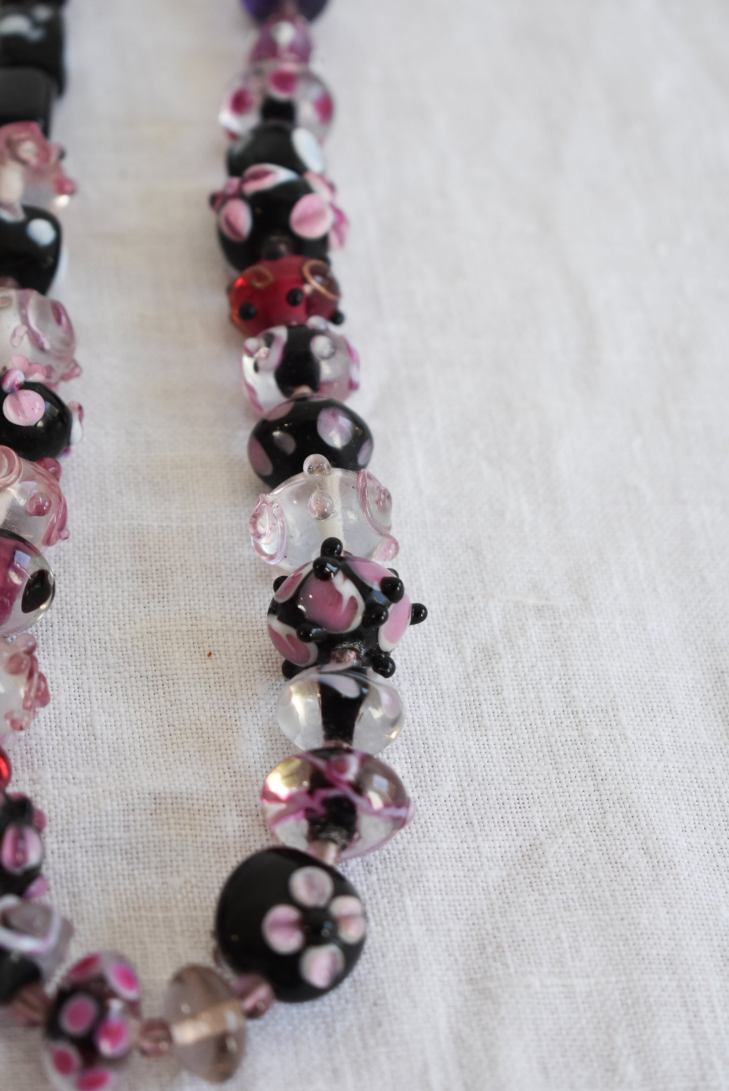 Funky chunky glass bead necklace