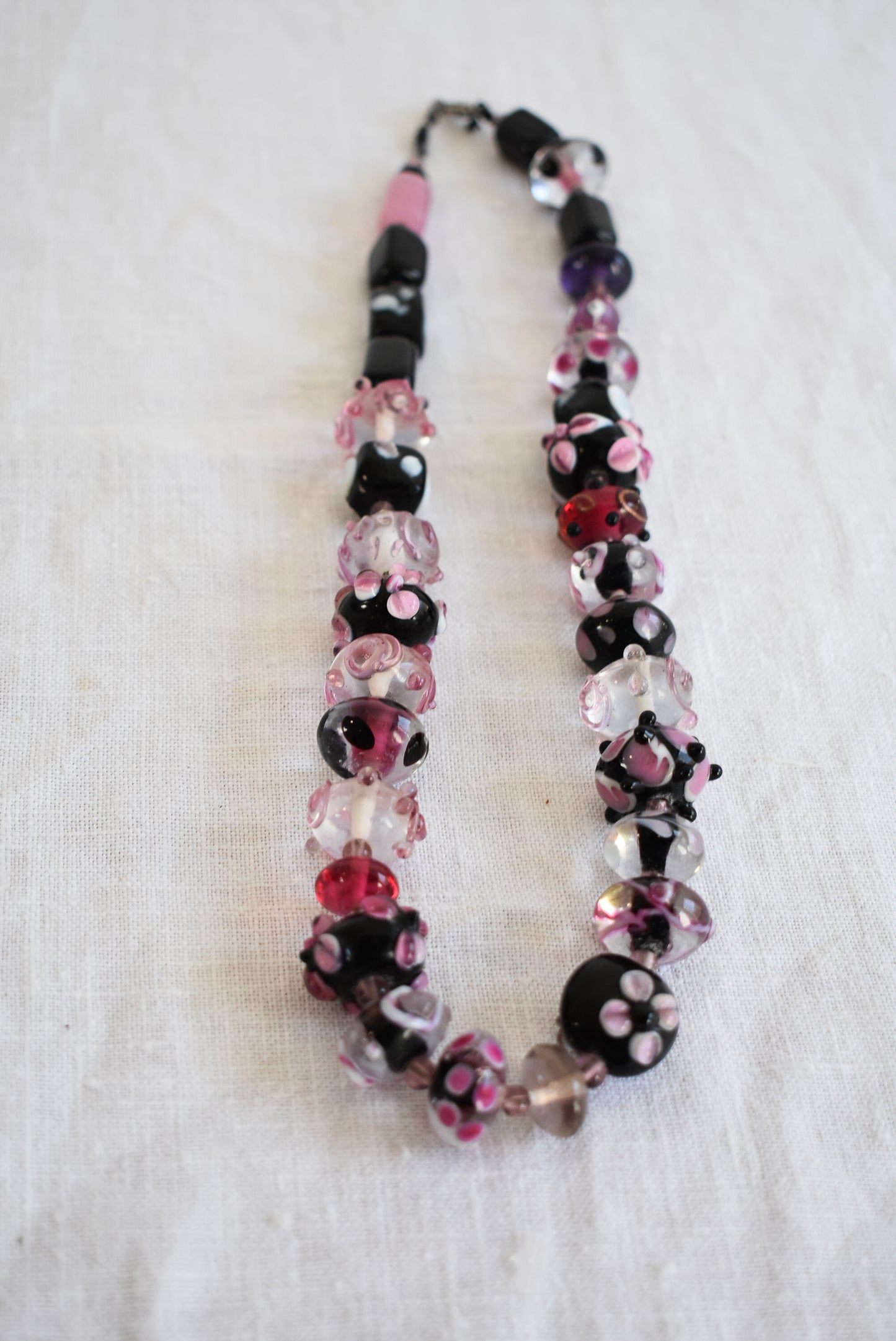 Funky chunky glass bead necklace