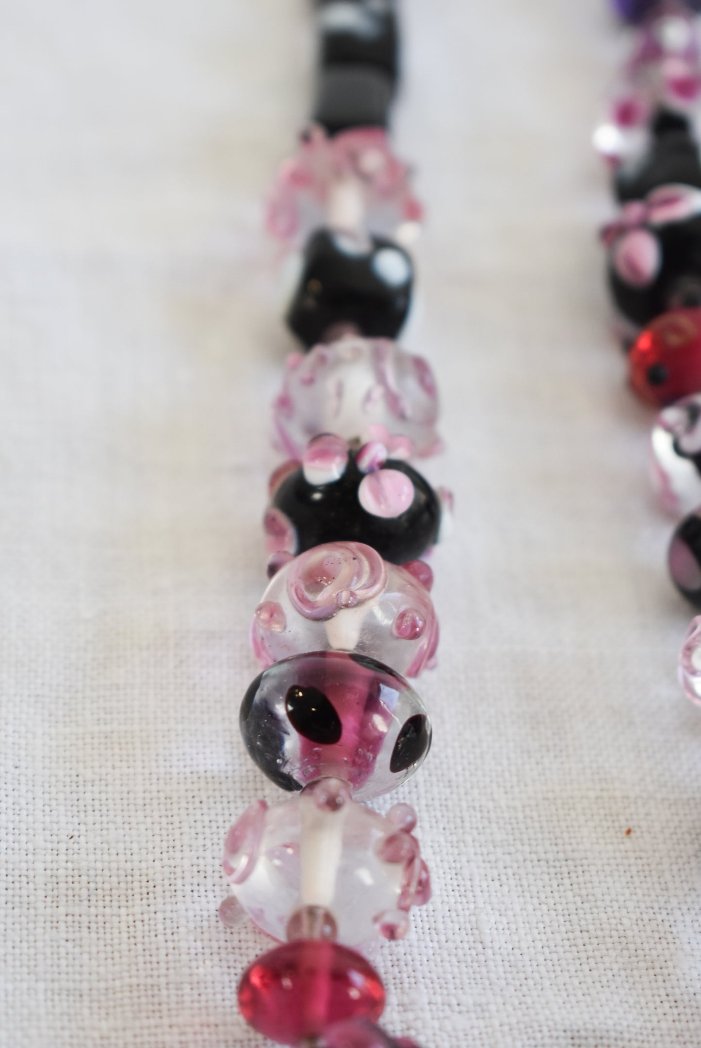 Funky chunky glass bead necklace