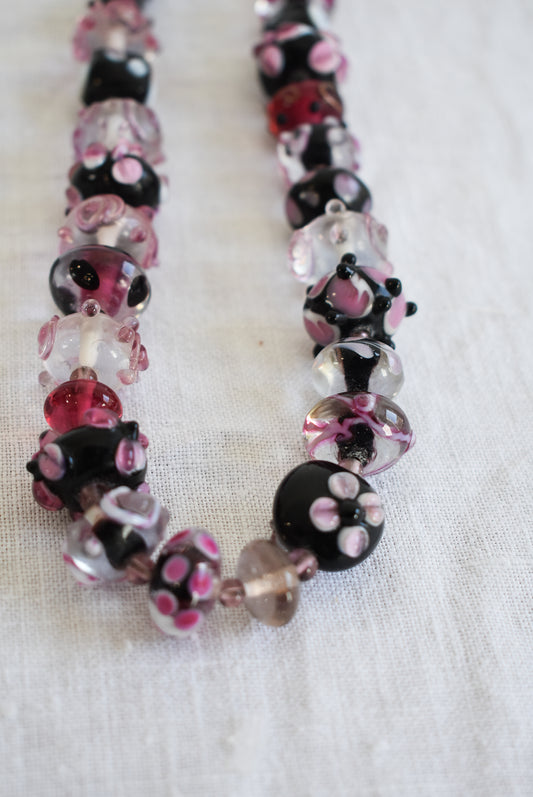 Funky chunky glass bead necklace