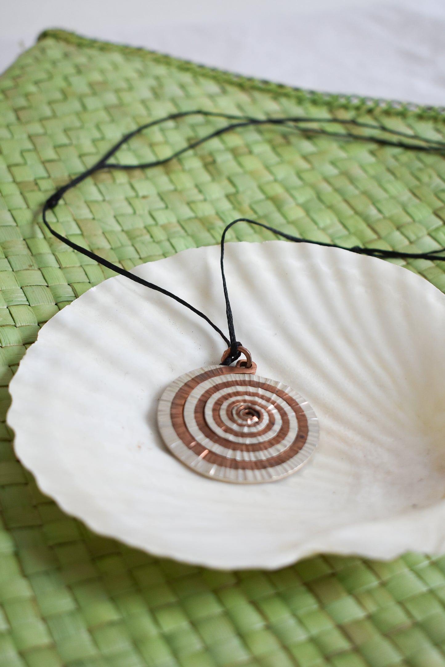 Bob Wyber sterling silver copper spiral pendant