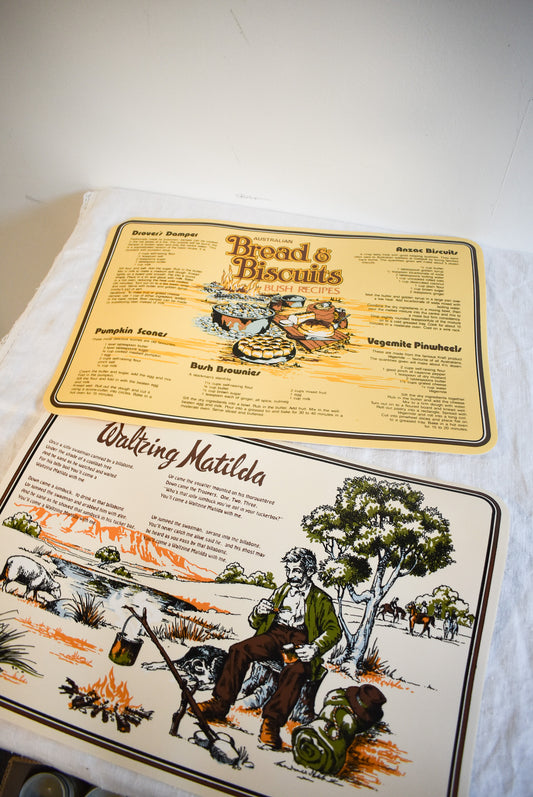 Retro Australian inspired placemats x2