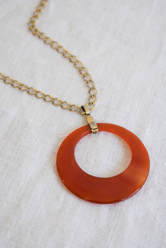 Acrylic hoop matinee necklace