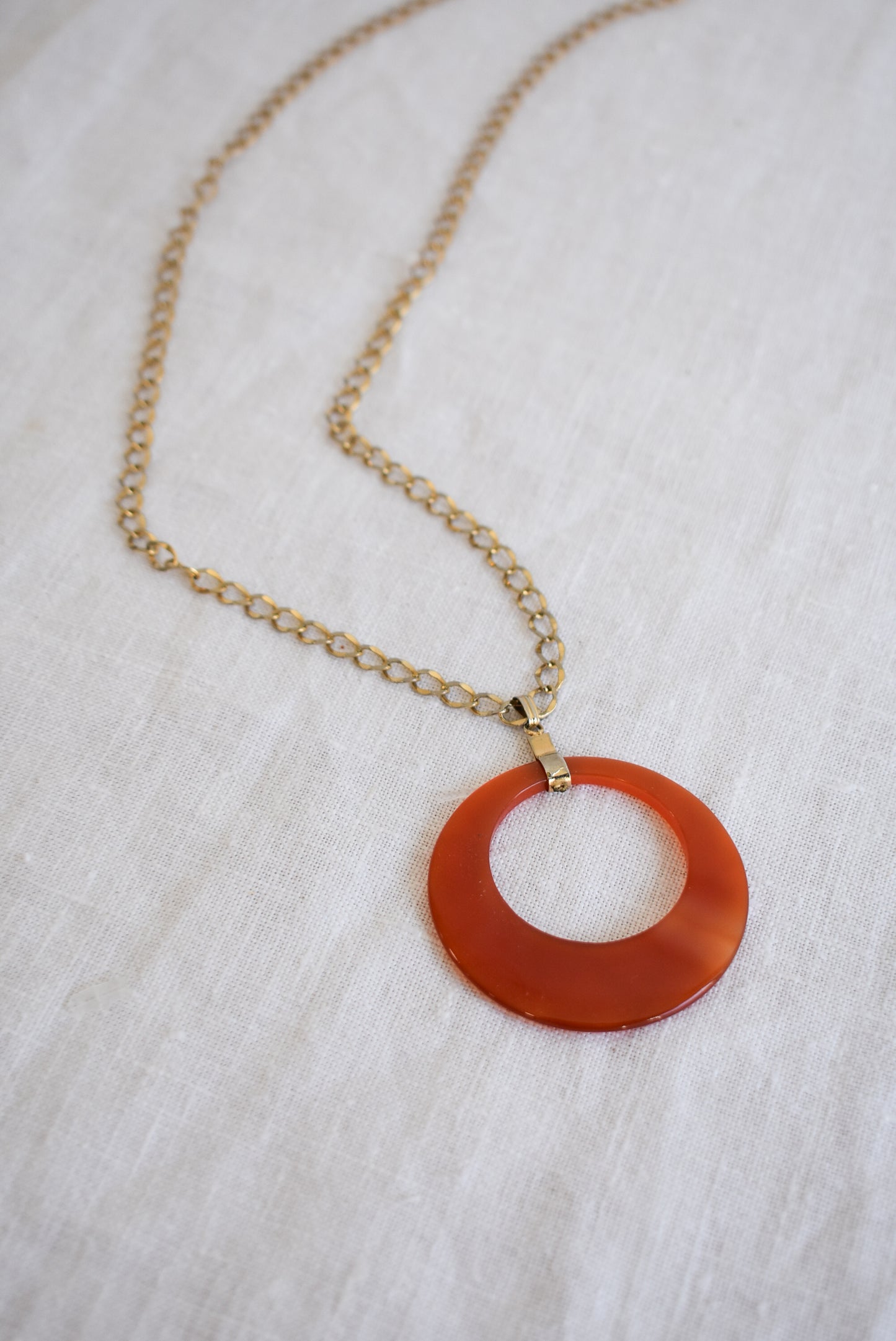 Acrylic hoop matinee necklace