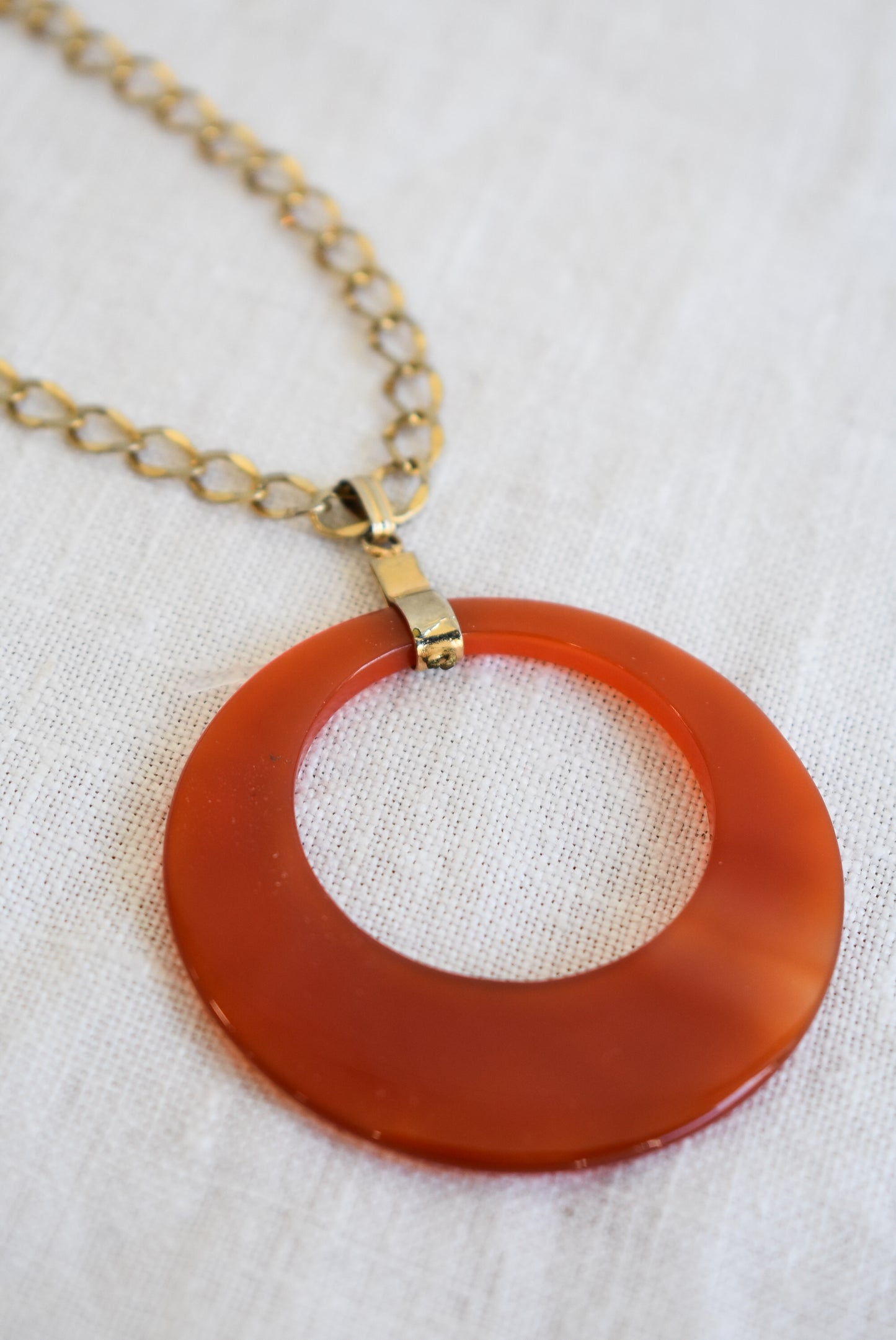 Acrylic hoop matinee necklace