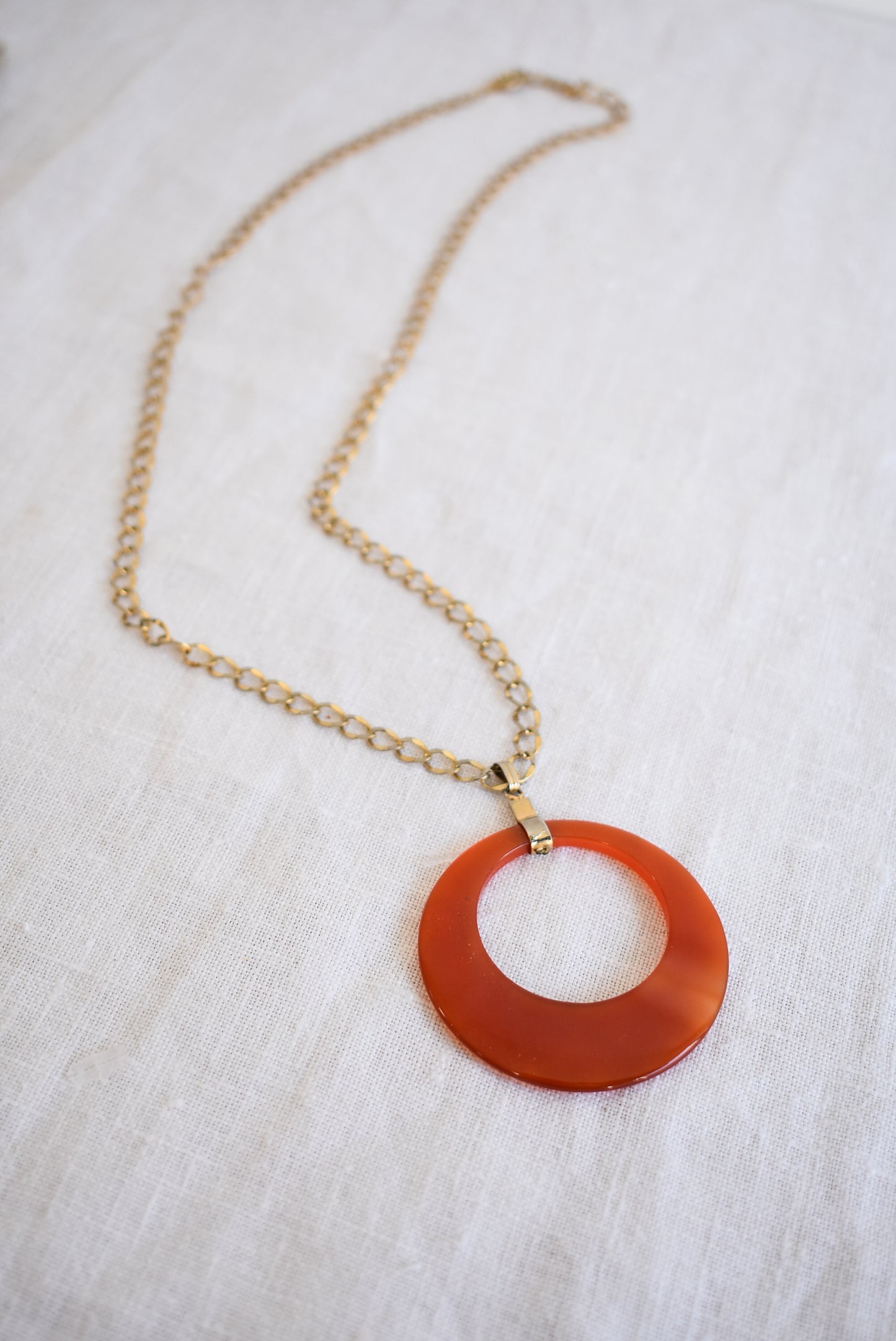 Acrylic hoop matinee necklace