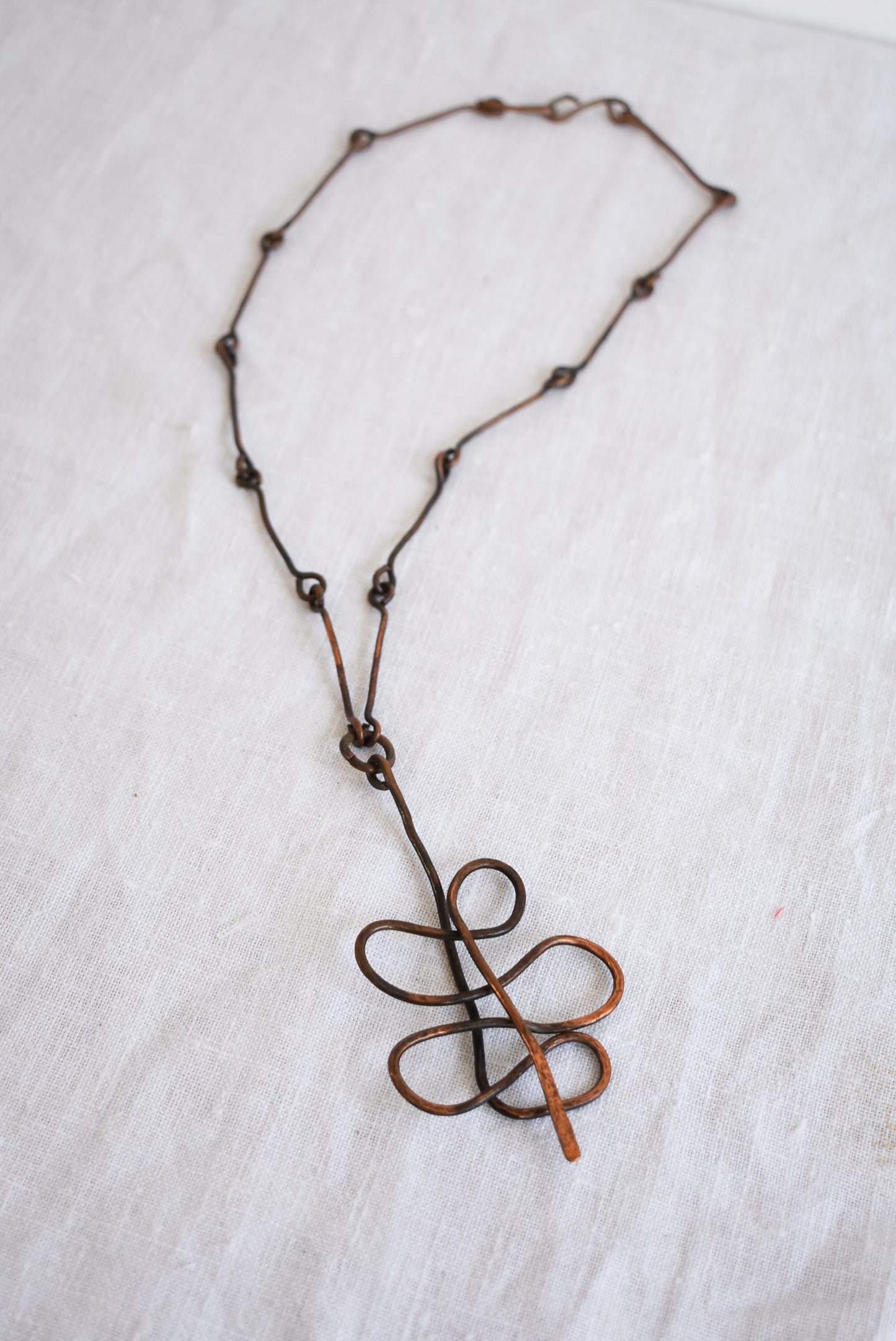 Bronze wire statement necklace