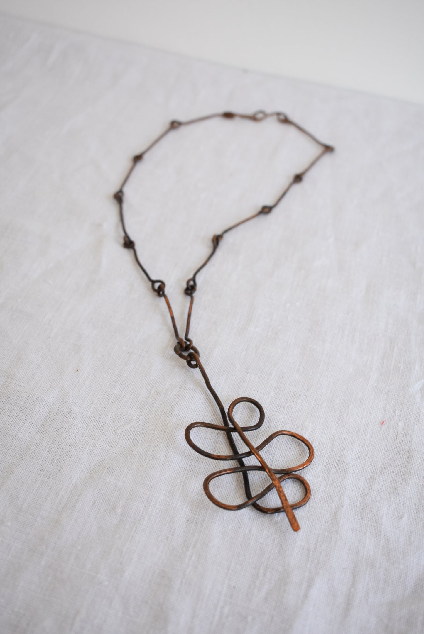 Bronze wire statement necklace