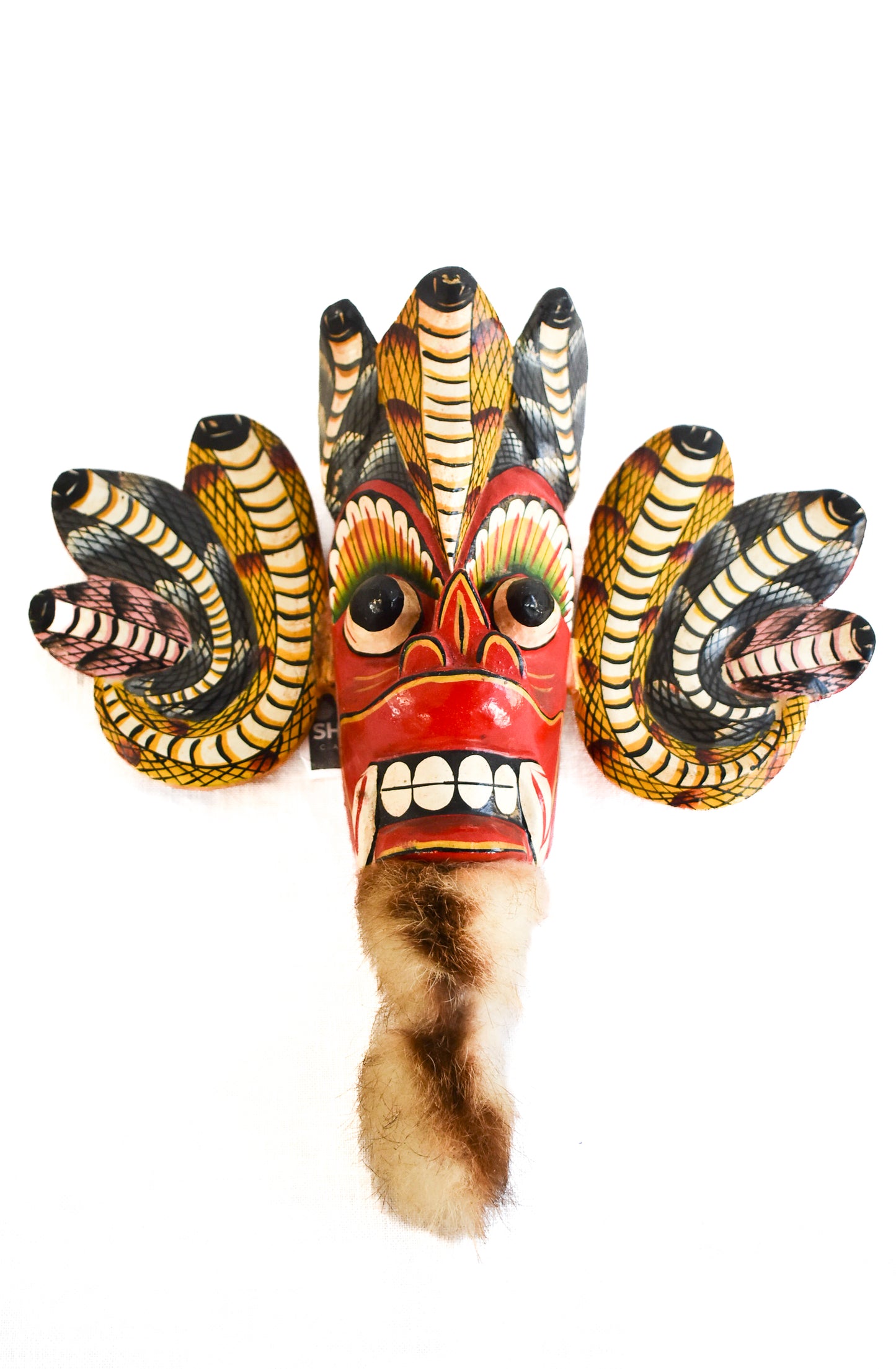 Vintage Sri Lankan mask with fur