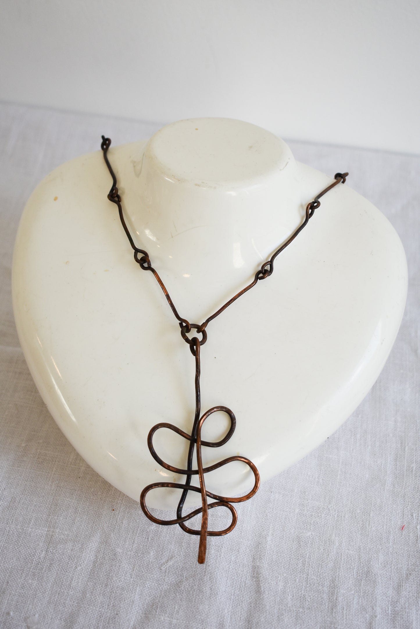 Bronze wire statement necklace