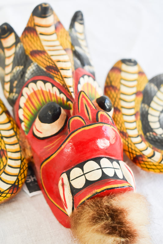 Vintage Sri Lankan mask with fur