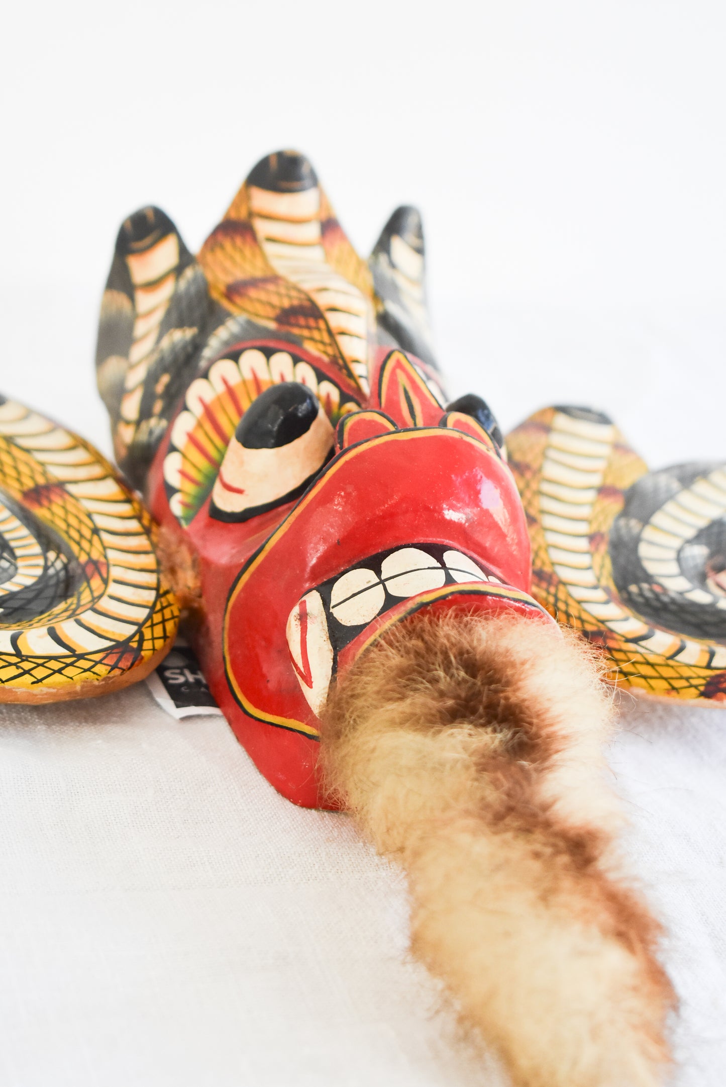 Vintage Sri Lankan mask with fur