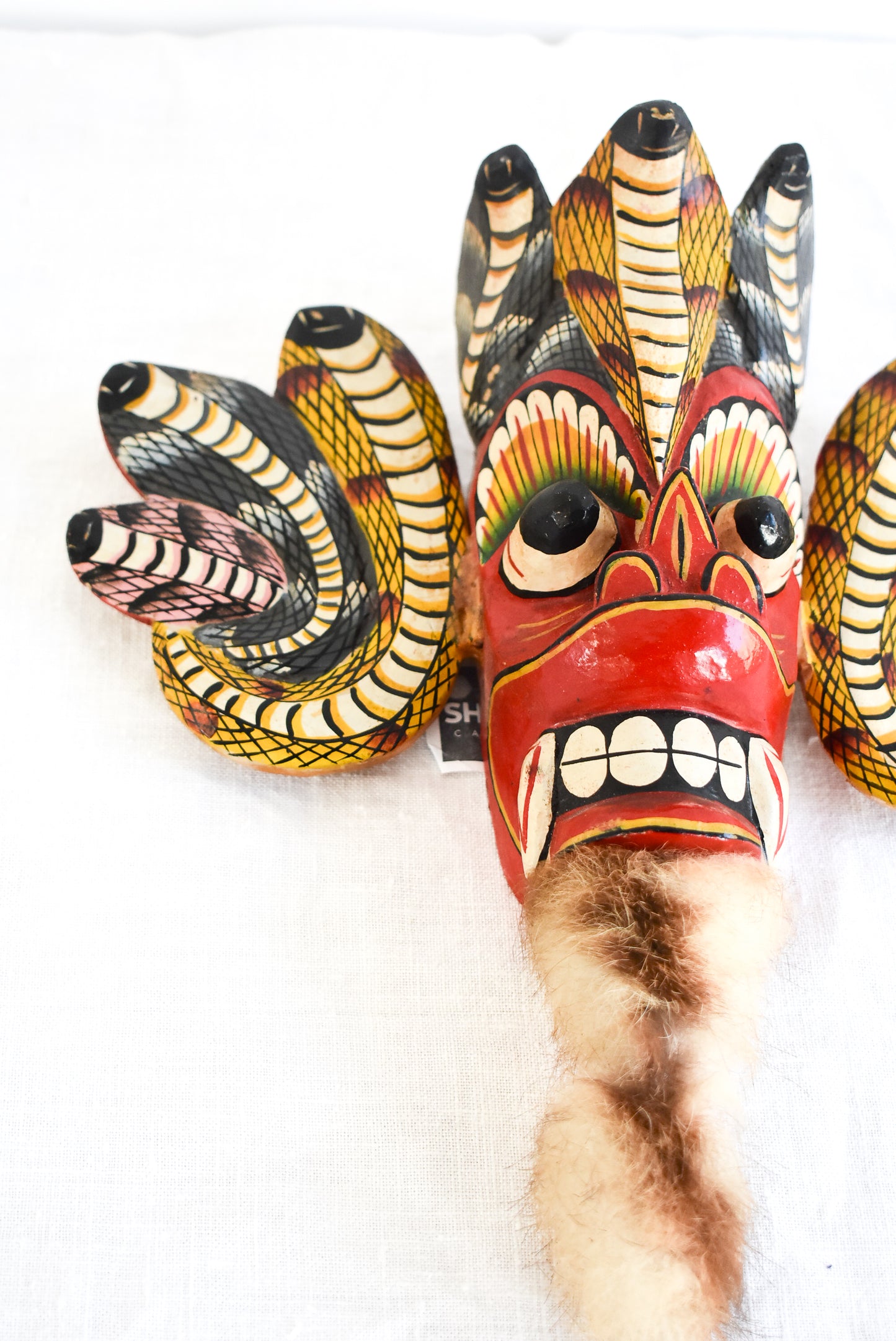 Vintage Sri Lankan mask with fur