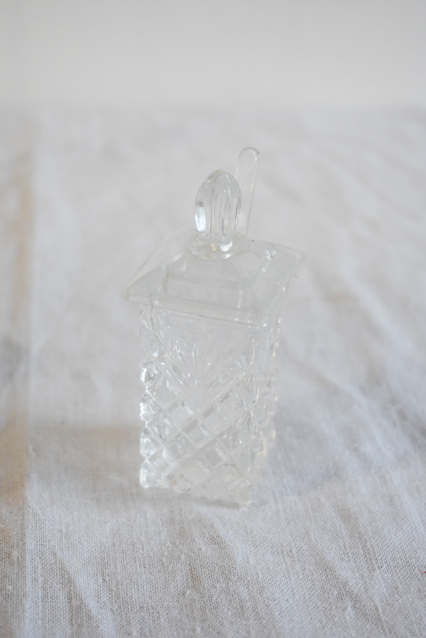 Vintage salt + pepper crystal cruet set