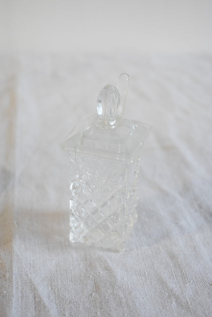 Vintage salt + pepper crystal cruet set