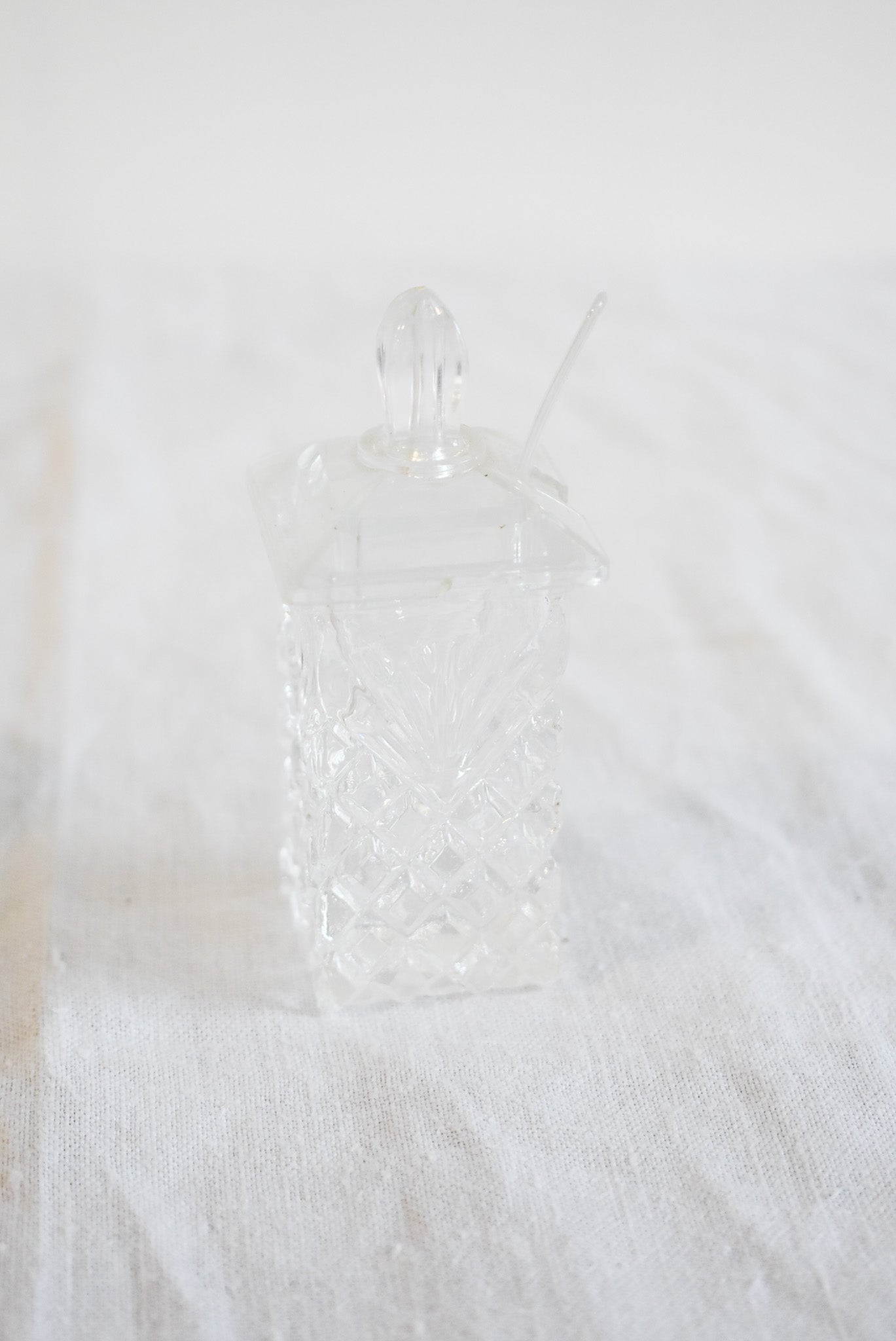 Vintage salt + pepper crystal cruet set