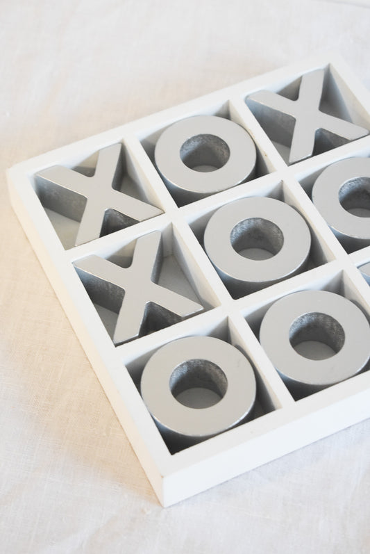 Naughts + Crosses wooden game