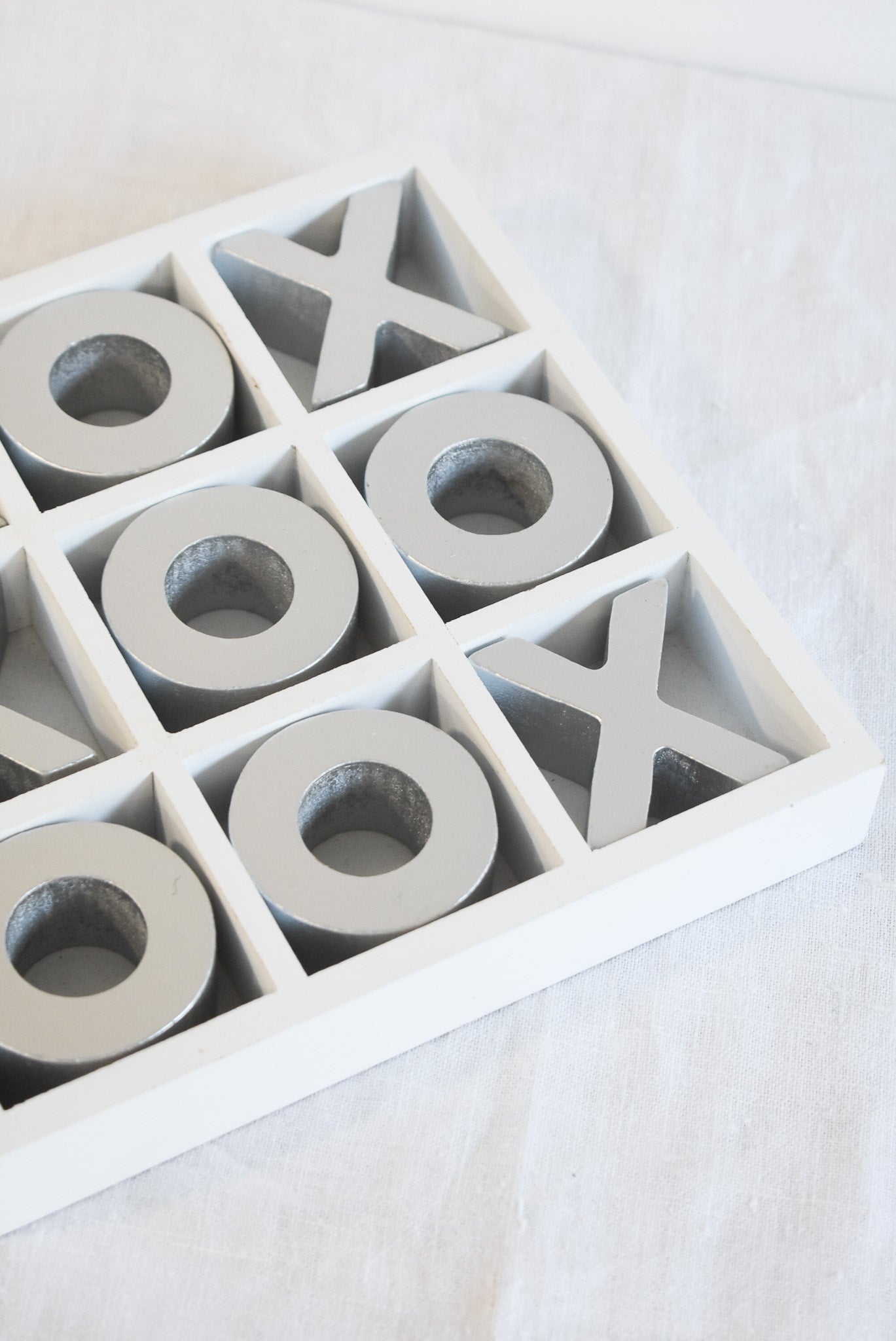 Naughts + Crosses wooden game