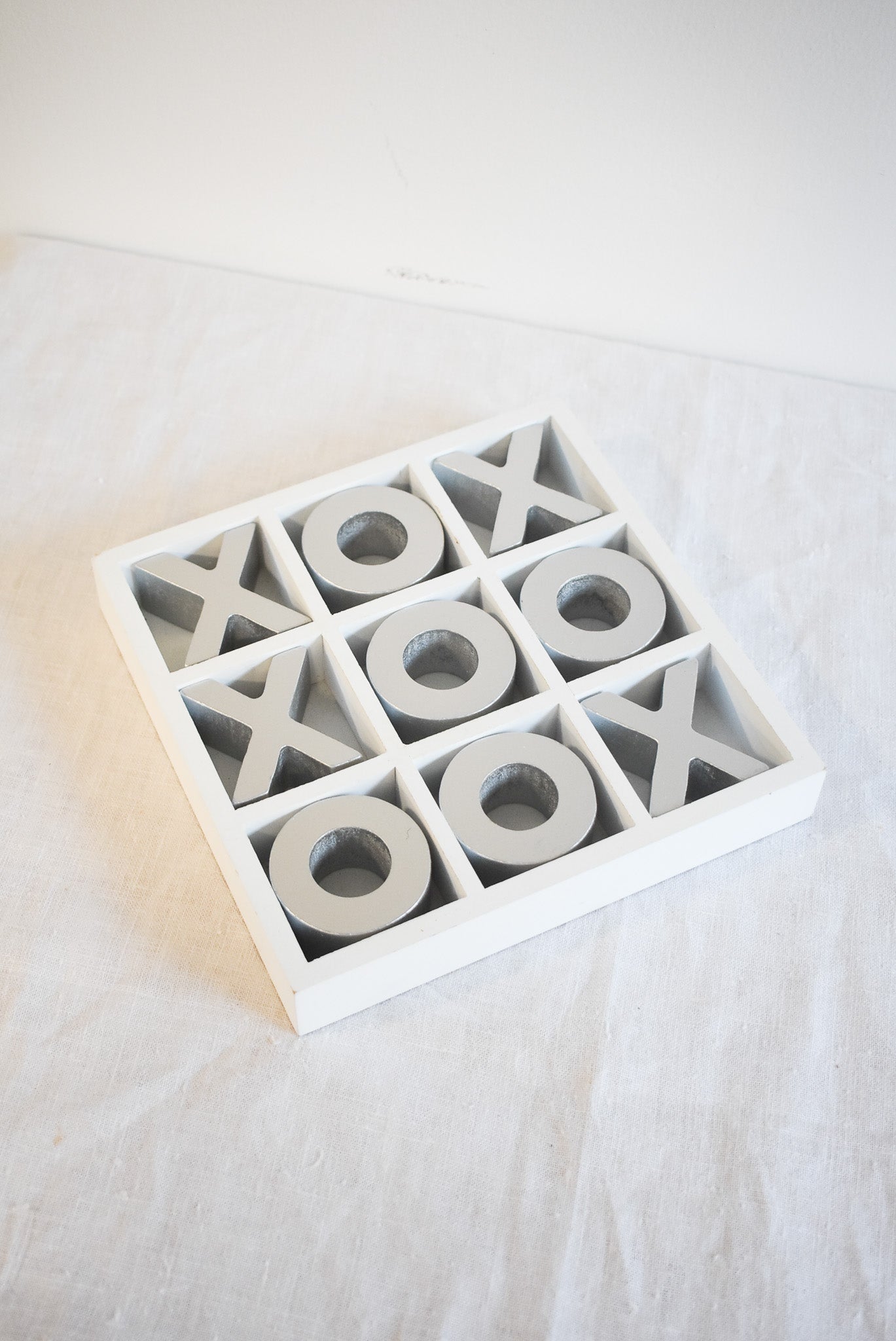 Naughts + Crosses wooden game