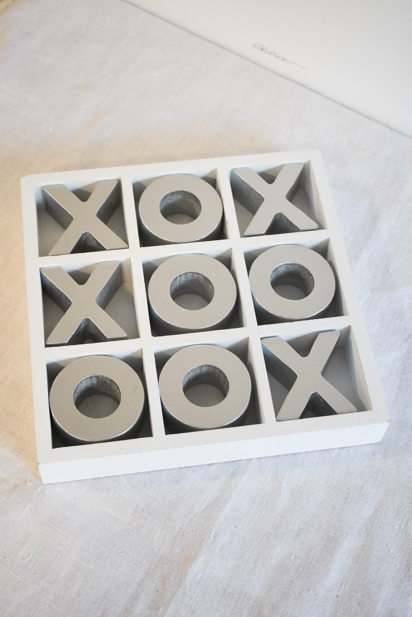 Naughts + Crosses wooden game