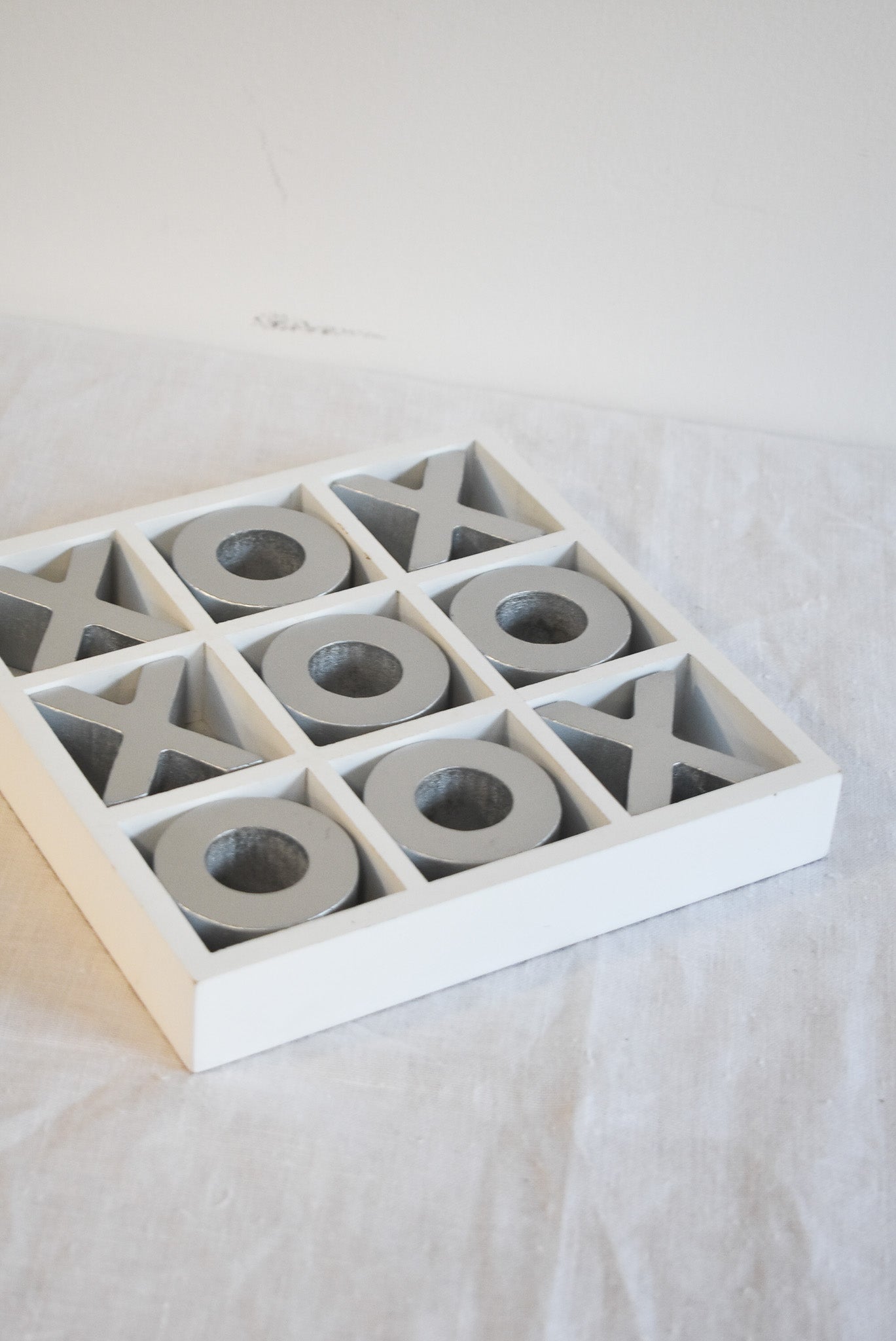 Naughts + Crosses wooden game