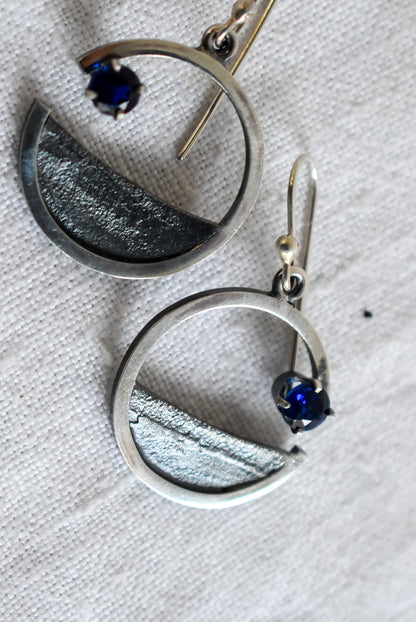 Bob Wyber silver + Sapphire earrings