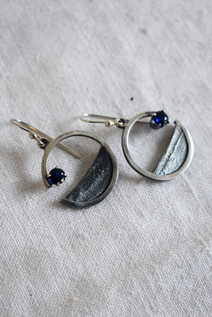 Bob Wyber silver + Sapphire earrings