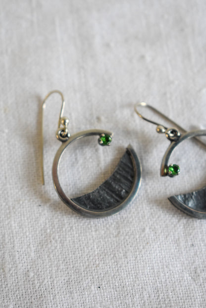 Bob Wyber silver + Tsavorite garnet earrings