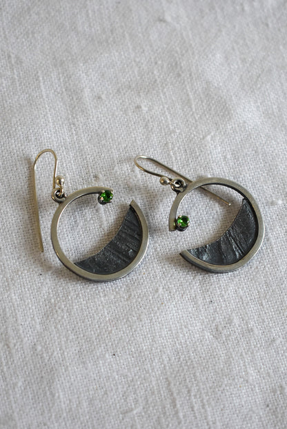 Bob Wyber silver + Tsavorite garnet earrings