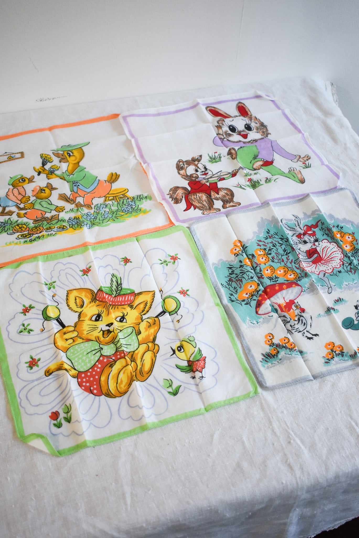 Vintage Kids Hankies (set 4)