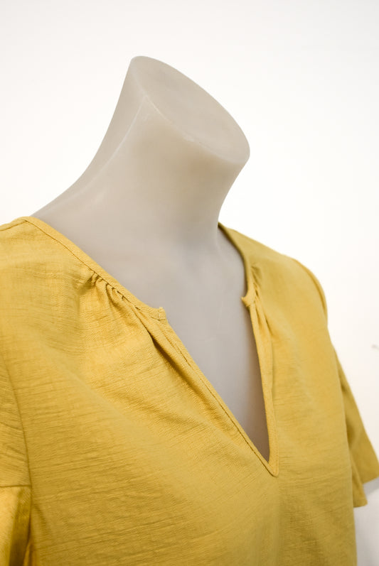 Seed yellow flared sleeve top, S