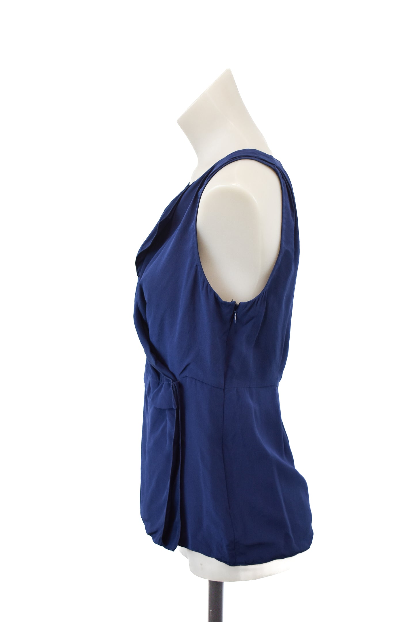 Country Road midnight blue silk top, size XS