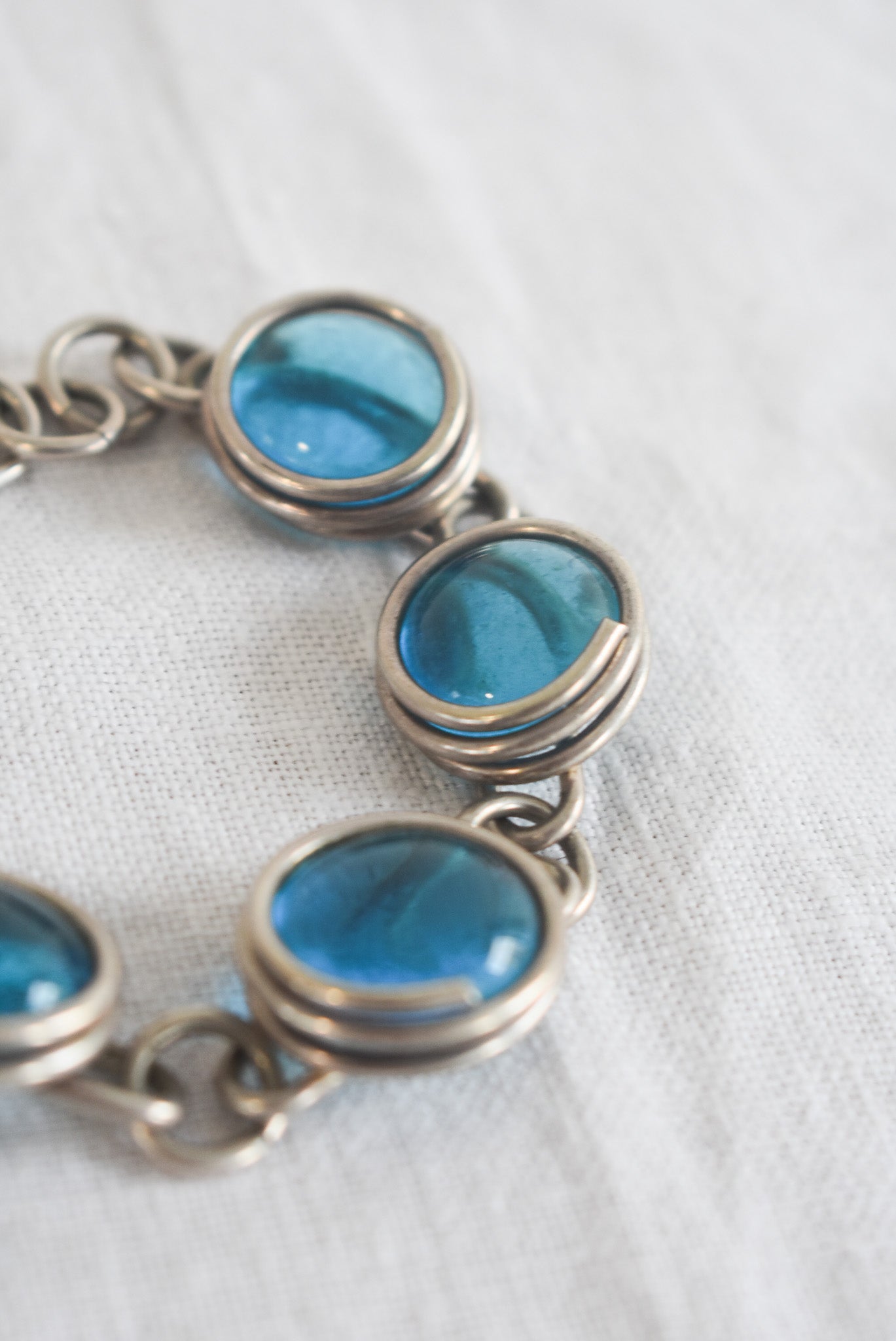 Funky aquamarine bracelet