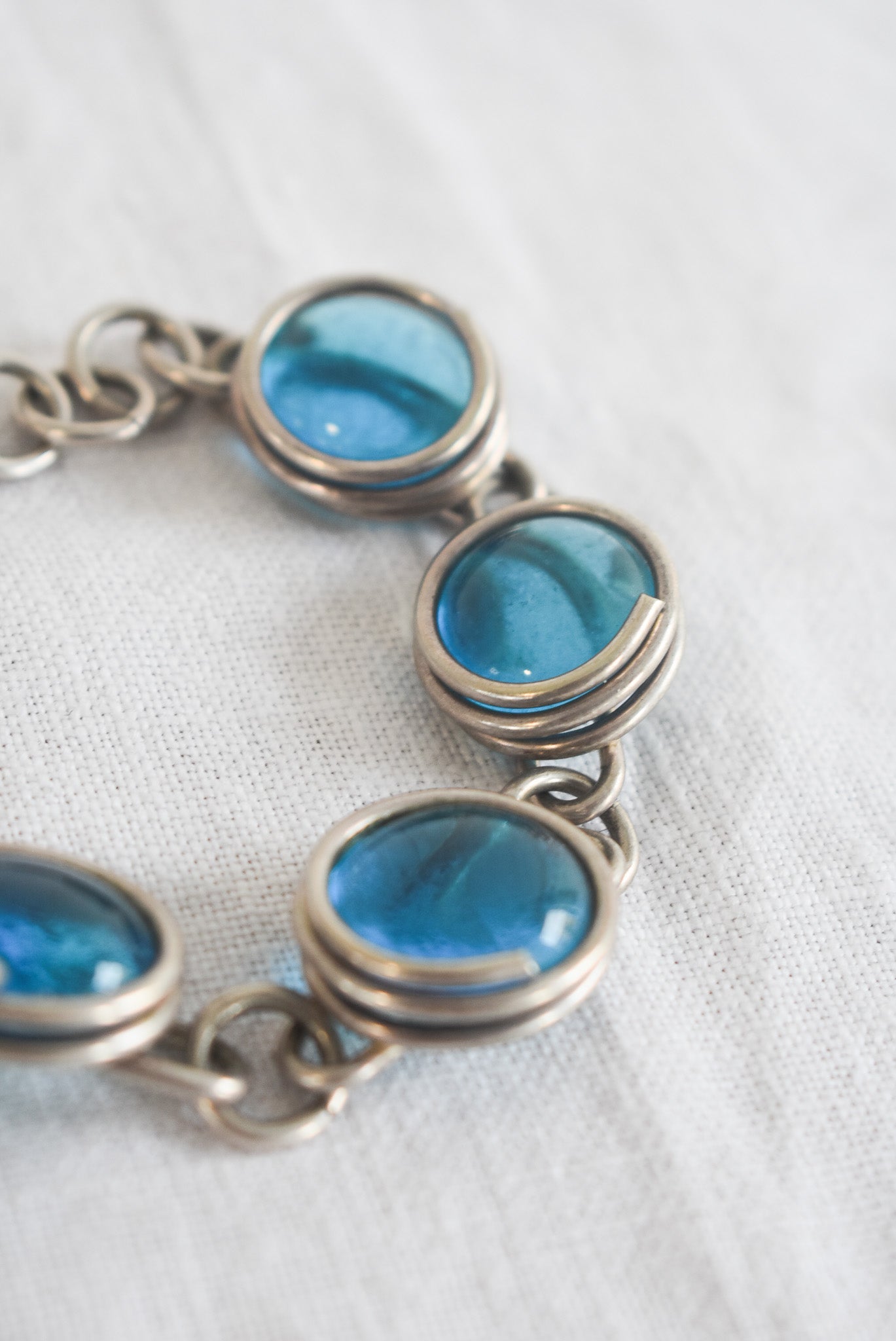 Funky aquamarine bracelet