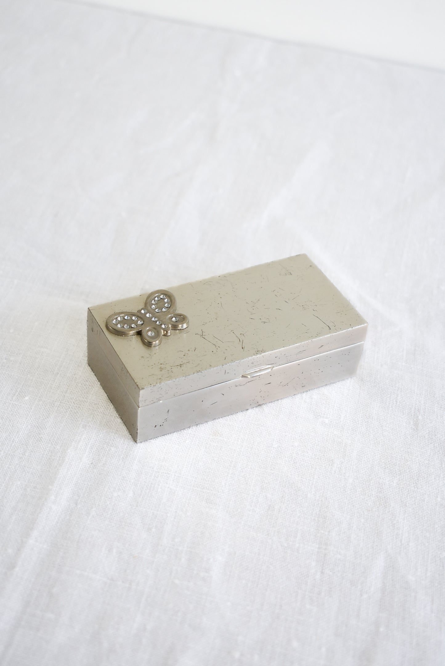 Vintage sparkly butterfly trinket box