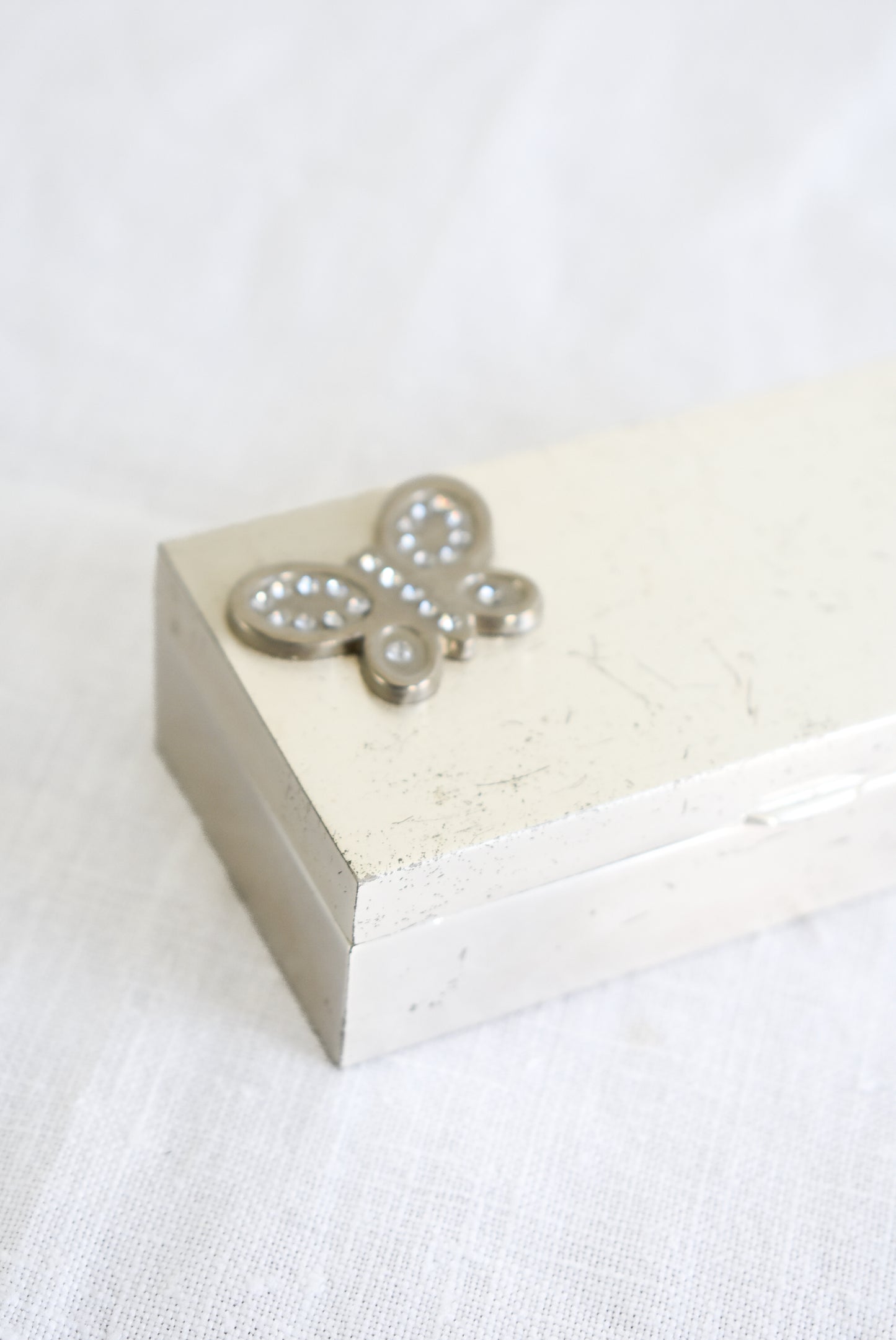 Vintage sparkly butterfly trinket box