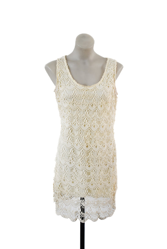 Icono Dressy collection white crochet dress, M