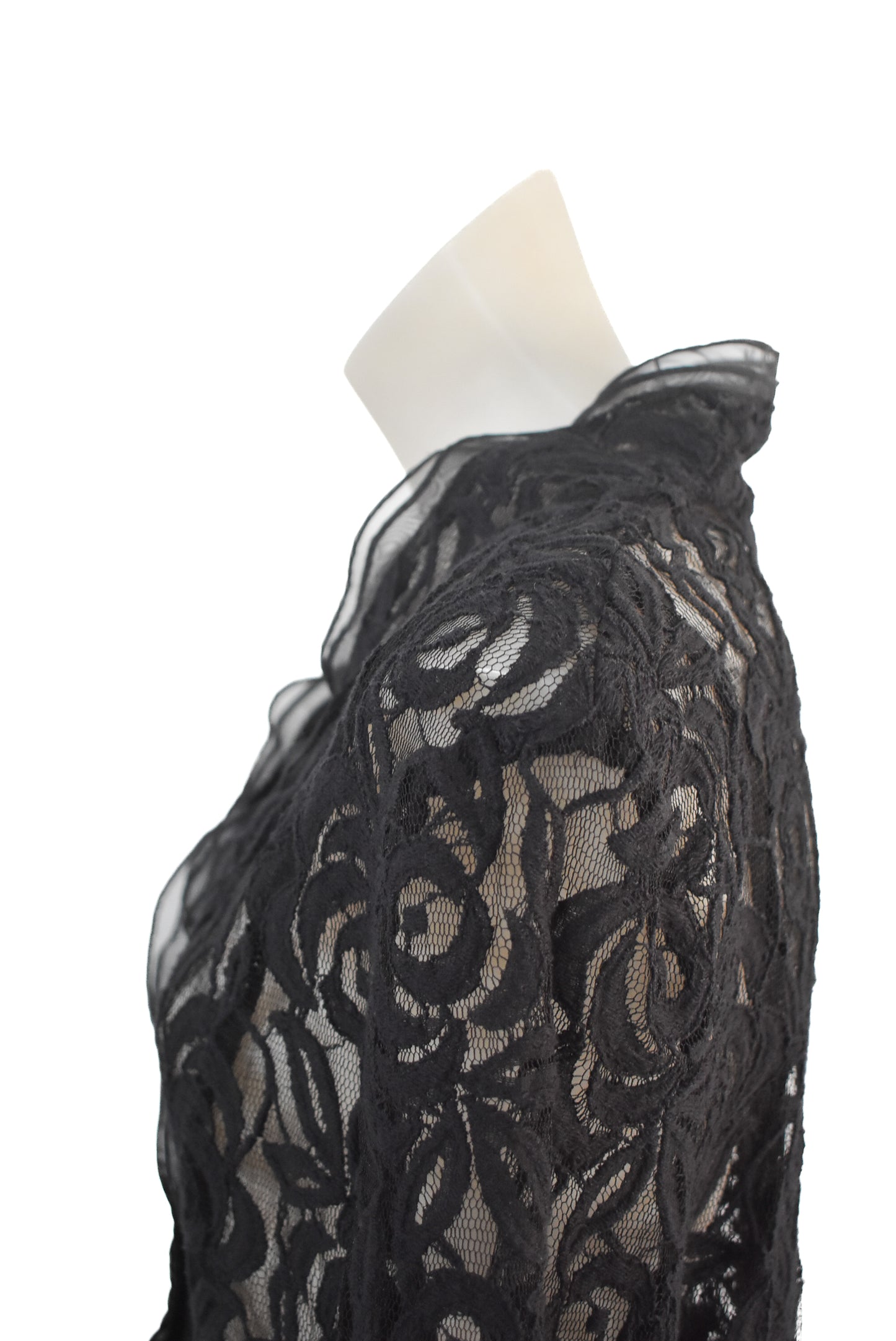 Stunning handmade black lace blazer, M/L