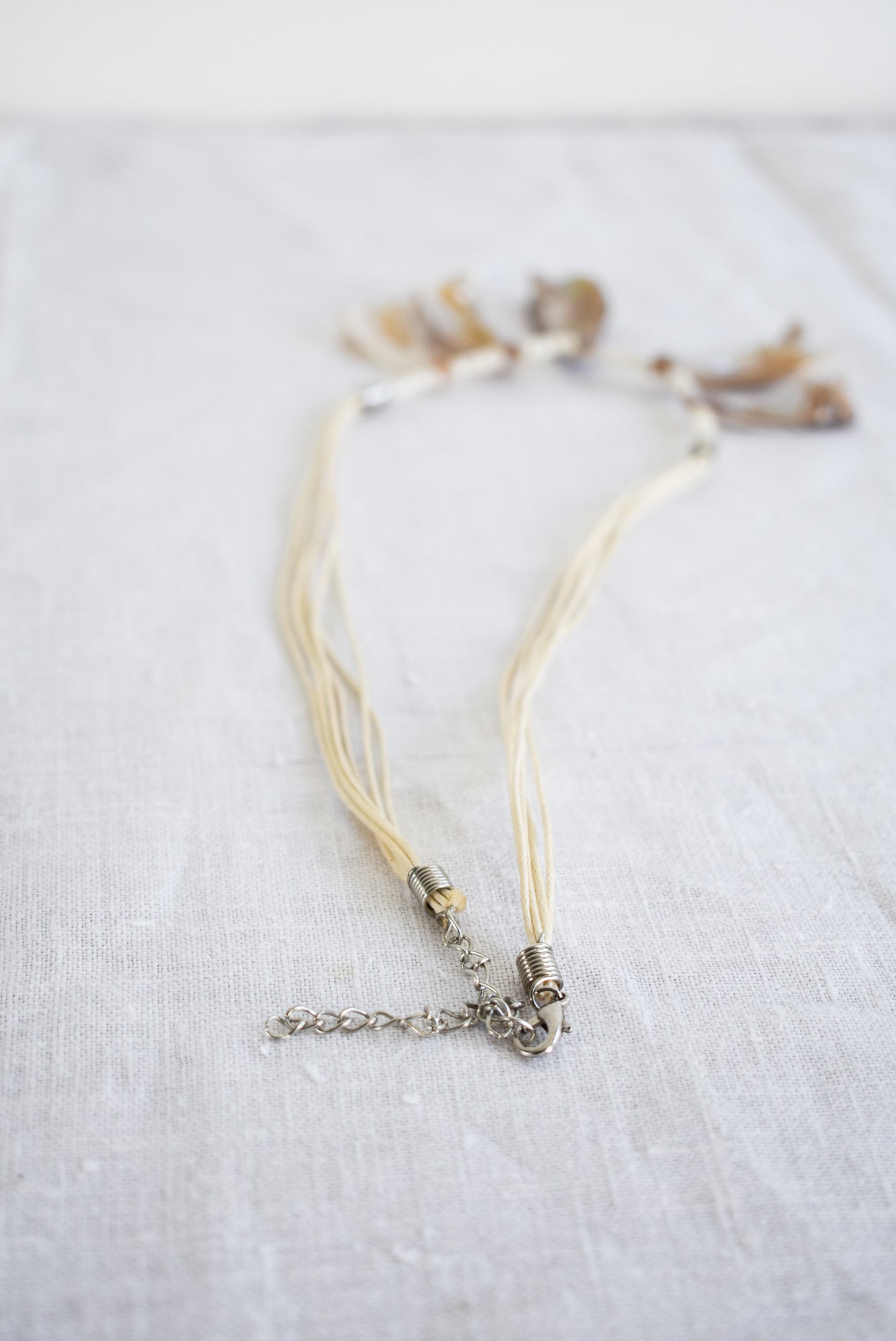 Statement beaded shell necklace