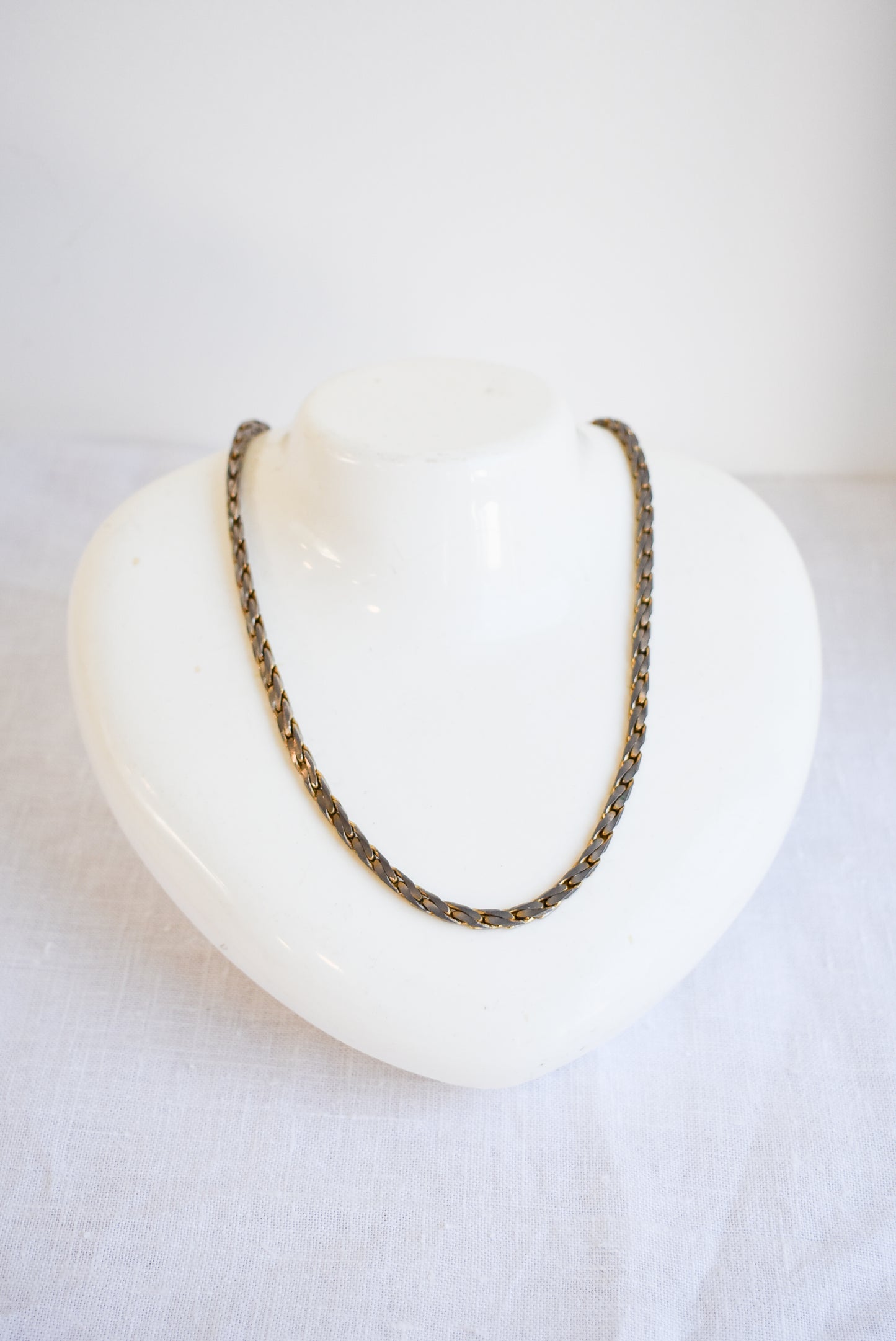 Unique silver & gold coloured chunky twist chain