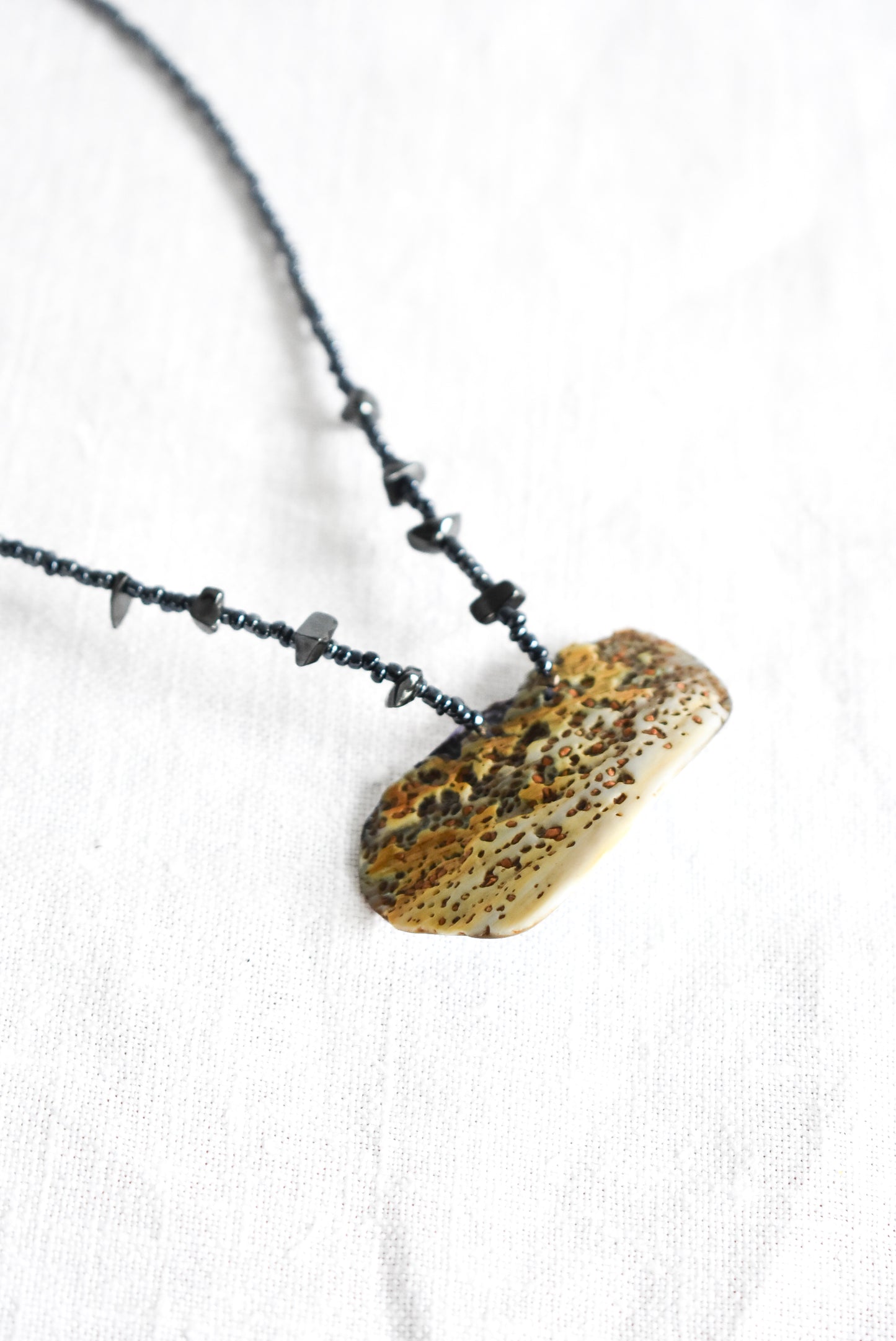 Beautiful seed pearl Pāua necklace