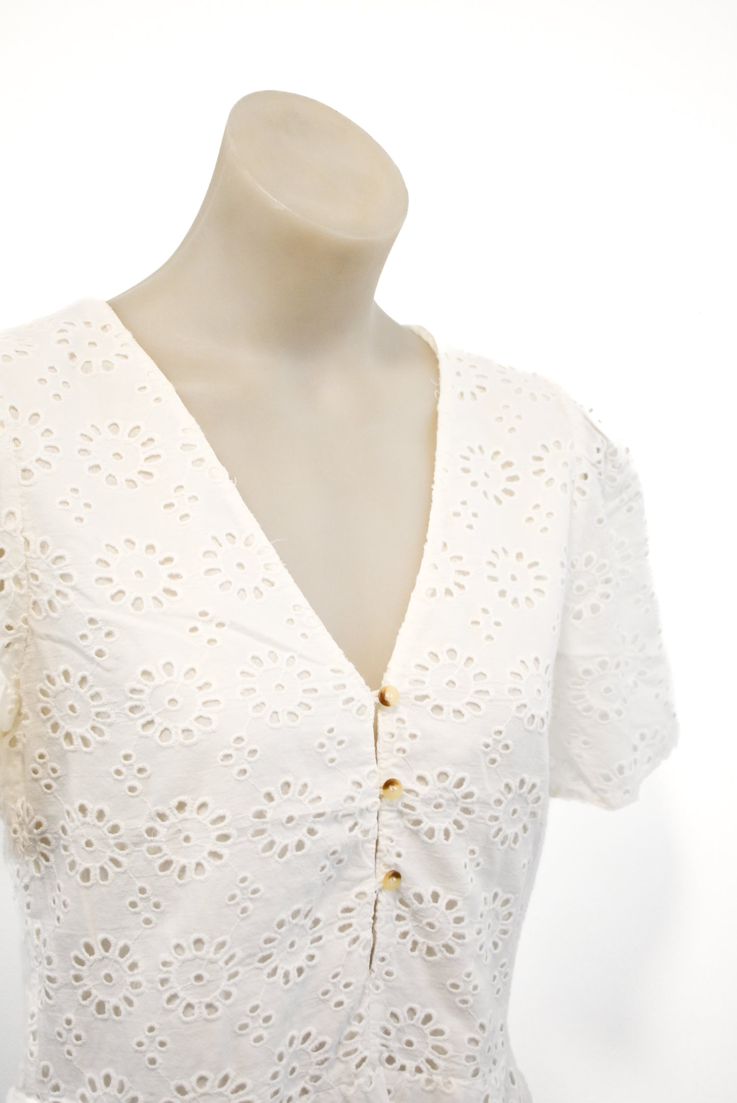 Zara TRF collection white lacey blouse, S